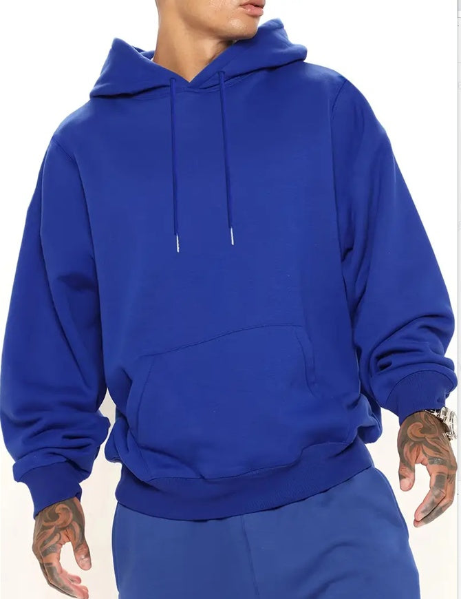 Pull à capuche de couleur unie pour homme