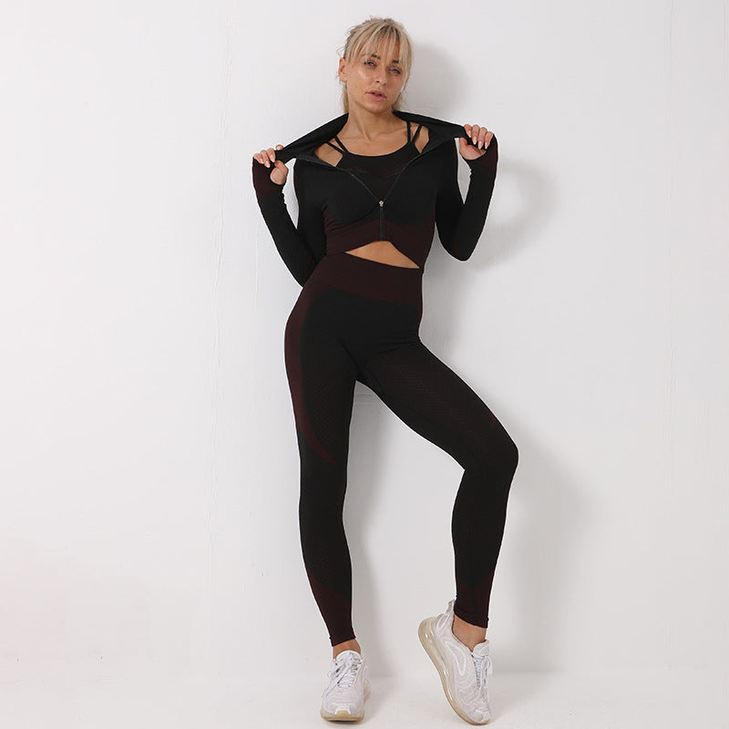 Women's 3PCS Seamless Yoga Set | Gym Outfit & Tracksuit