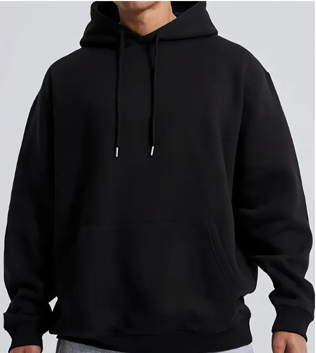 Pull à capuche de couleur unie pour homme