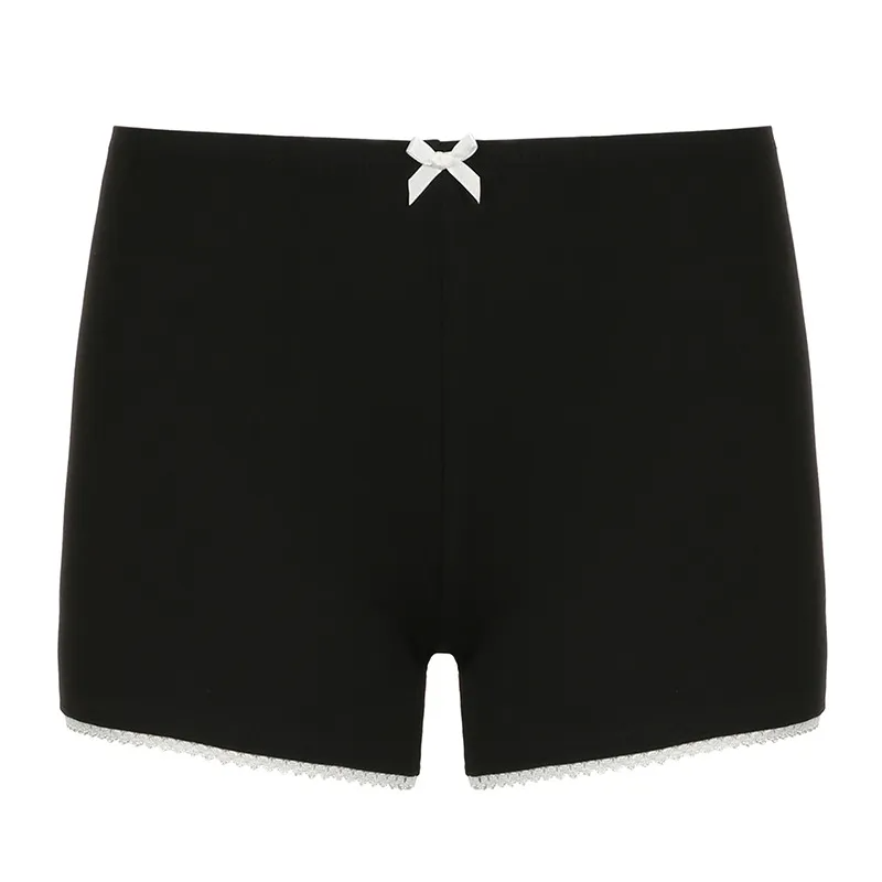 Wholesale Summer Women Casual Solid Color Low Waist Lace Shorts