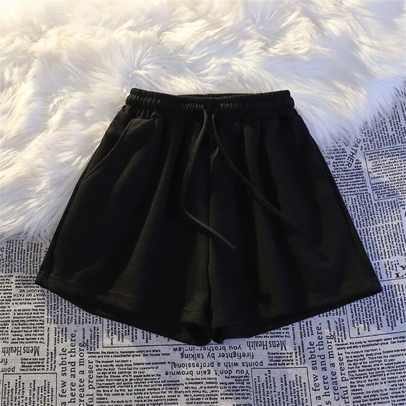 Wholesale Summer Women Casual Solid Color Drawstring Shorts