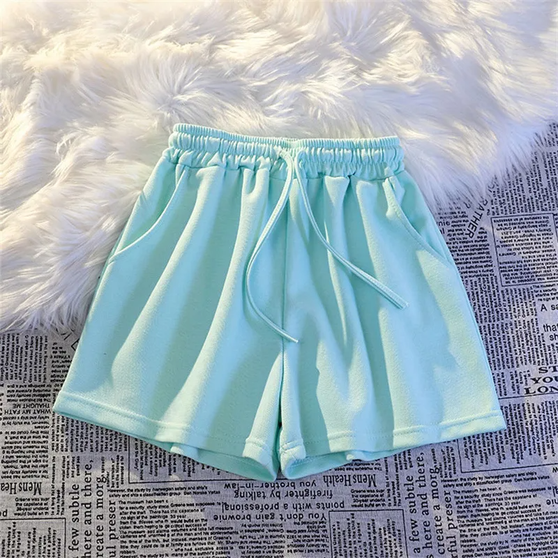 Wholesale Summer Women Casual Solid Color Drawstring Shorts