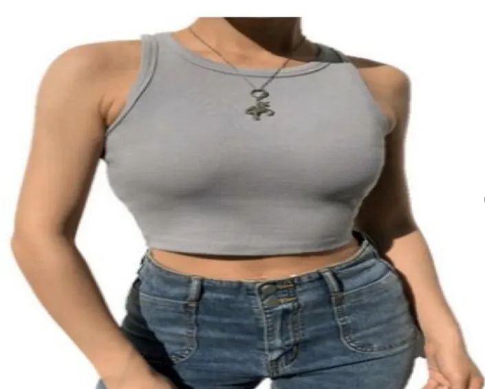 Solid Stripe Tank Crop Top Women