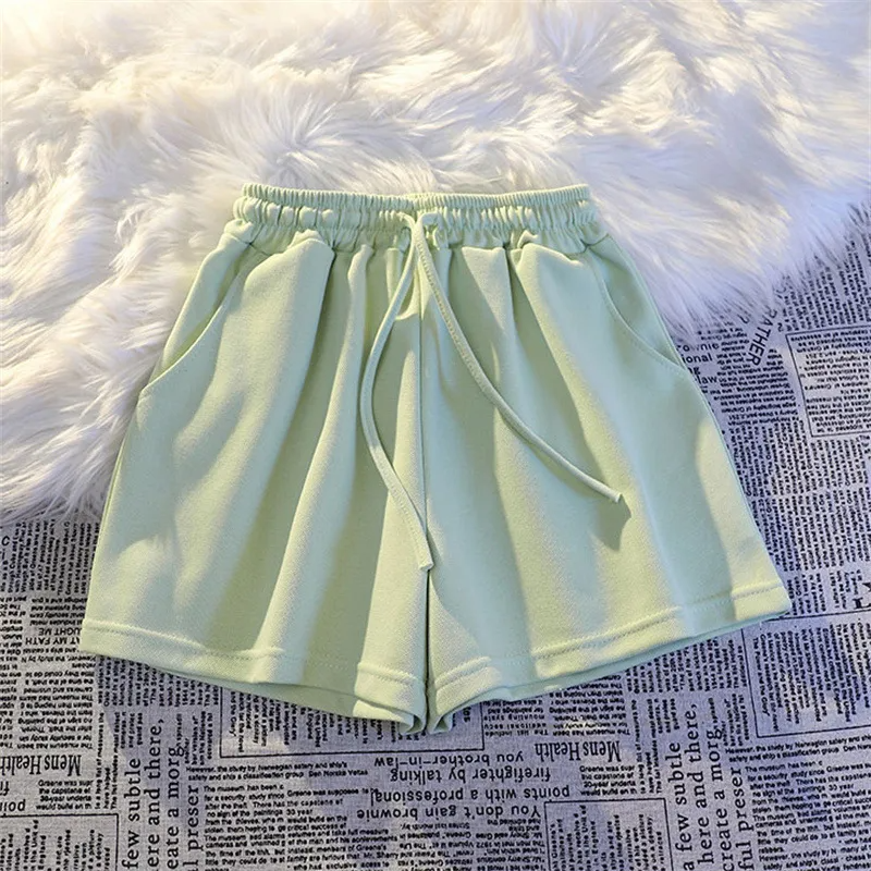 Wholesale Summer Women Casual Solid Color Drawstring Shorts
