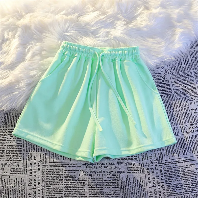Wholesale Summer Women Casual Solid Color Drawstring Shorts