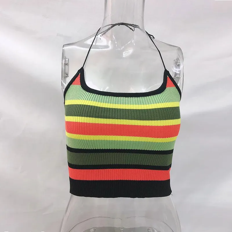 Women’s Sexy Stripe Slim Fit Crop Top