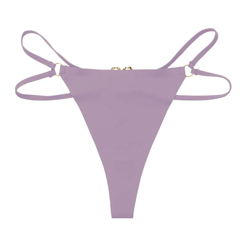 Ice Silk Seamless Double Tape Thong Women