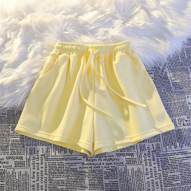Wholesale Summer Women Casual Solid Color Drawstring Shorts