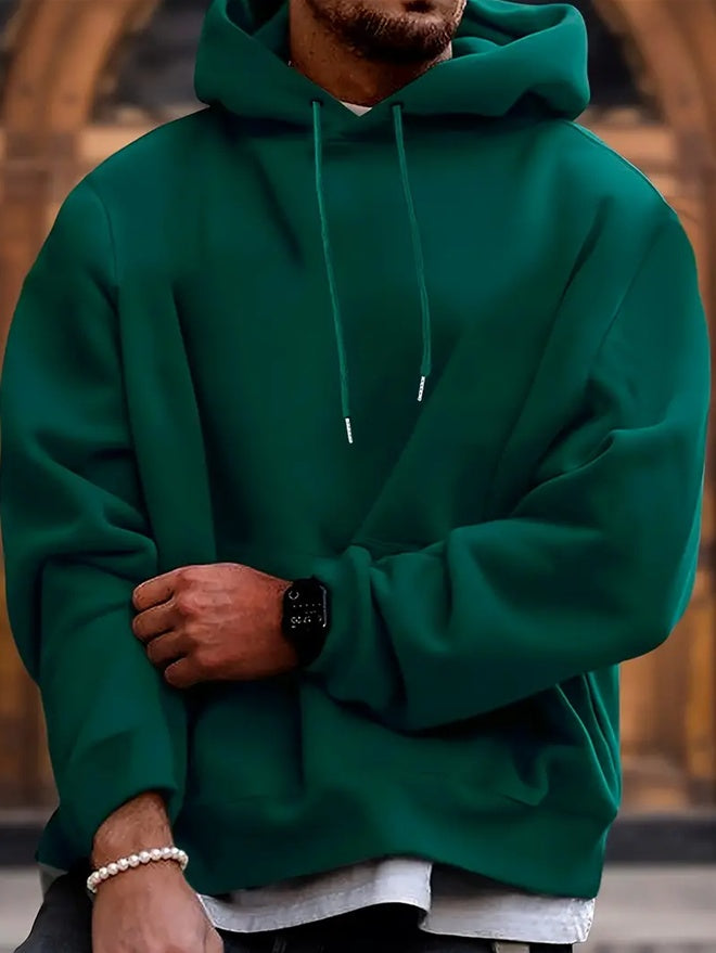 Pull à capuche de couleur unie pour homme