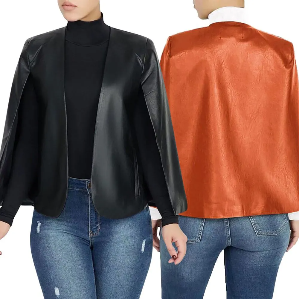 Wholesale Women's PU Coat for Autumn and Winter in Solid Colors
