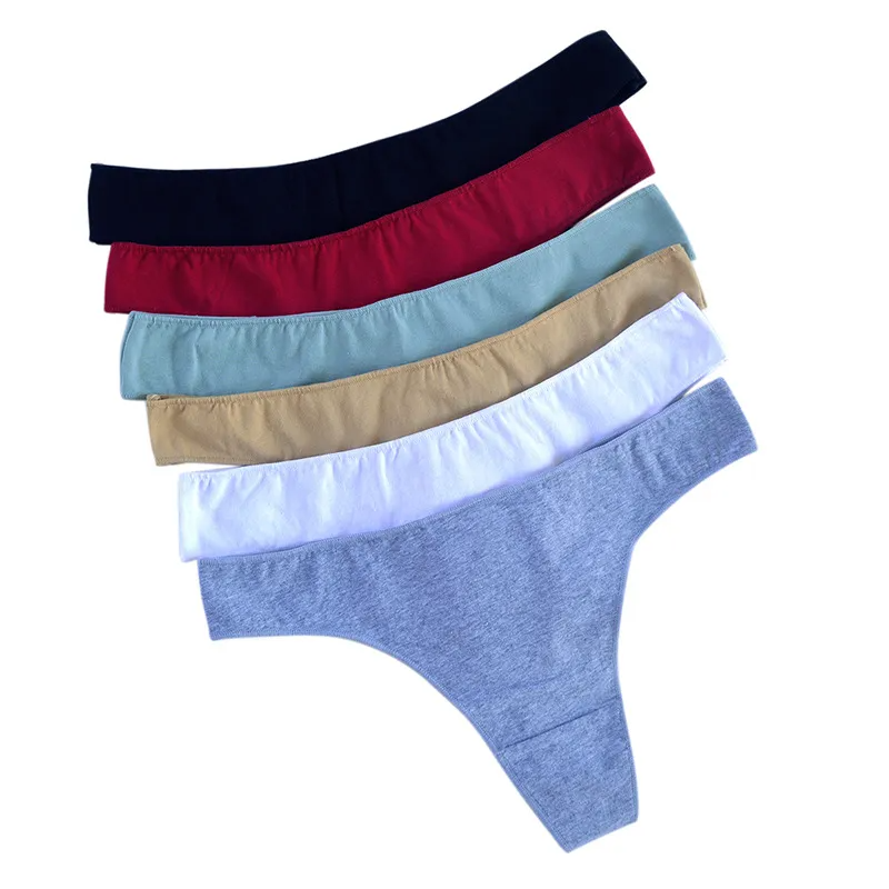 Sexy Solid Color Breathable Thong Women