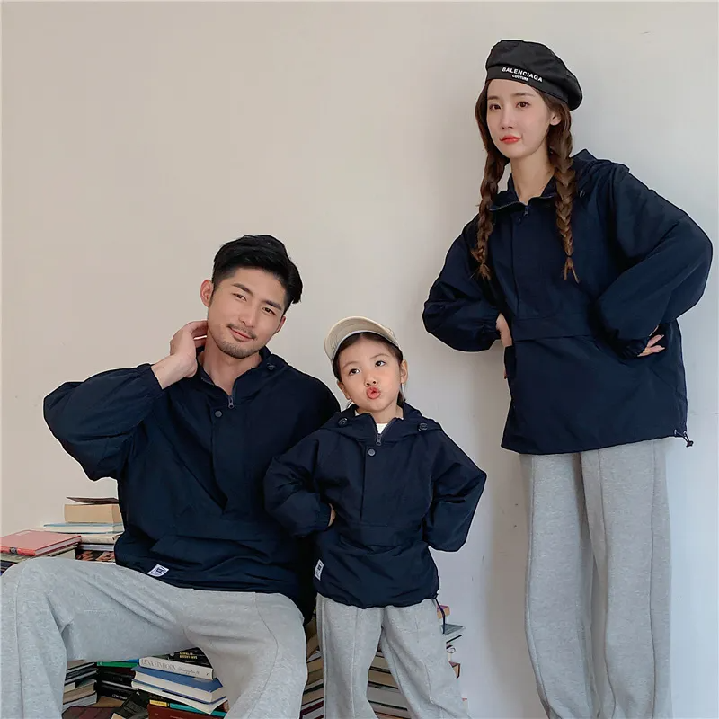 Wholesale Kids Zipper Hoodie Matching Sets - Parent-Child Solid Color Hoodie