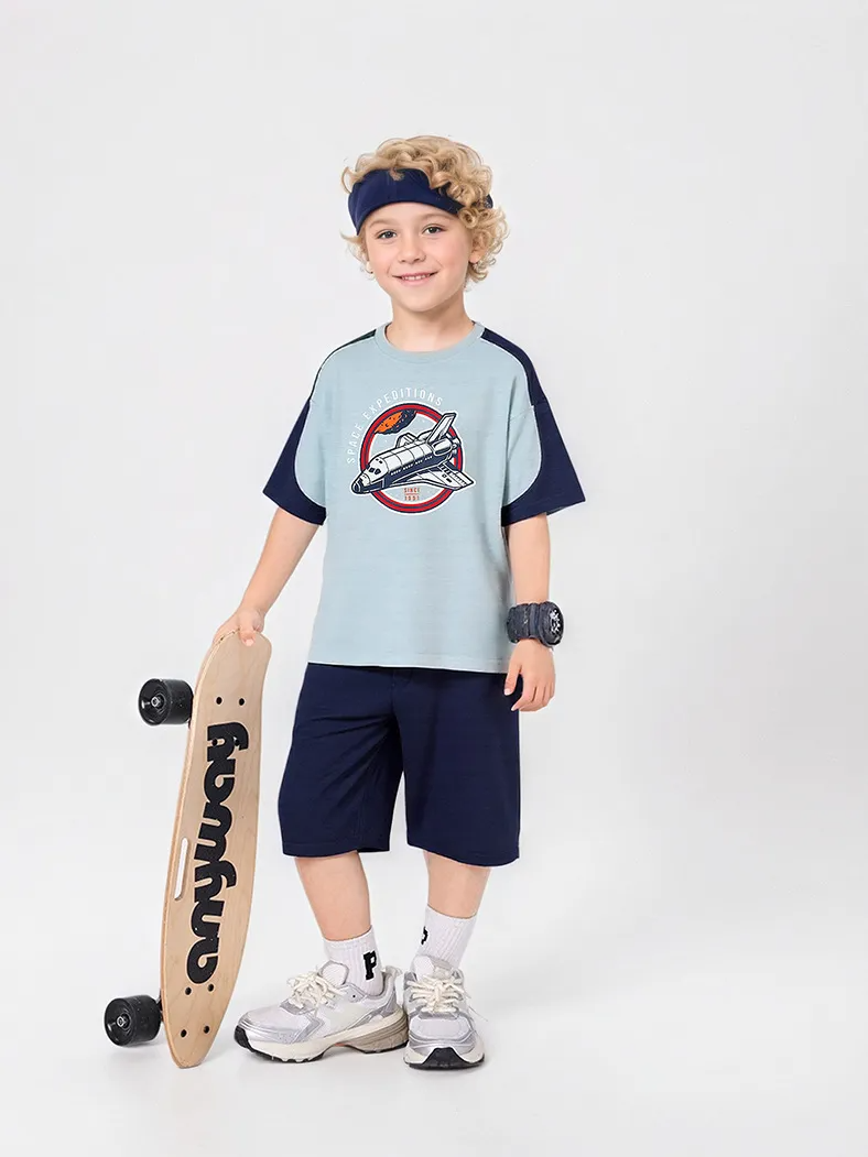 Wholesale Boys T-Shirt - Printed Short Sleeve Casual Summer Wear
