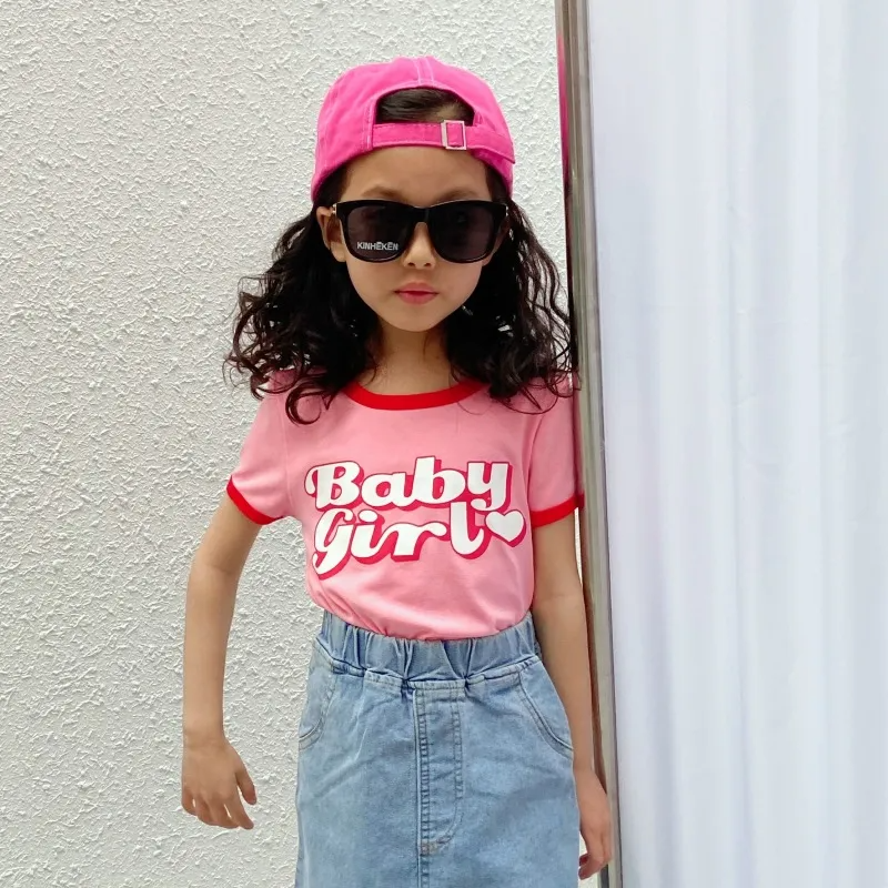 Wholesale Girls T-Shirt – Casual Round Neck Letter Print Tee