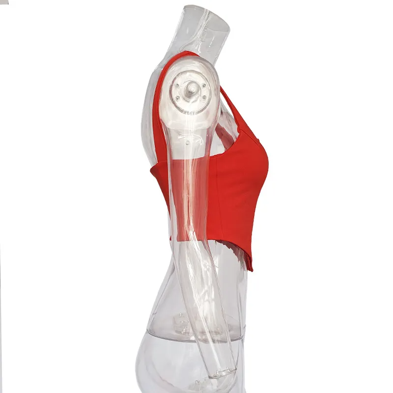Sexy Solid Color Single-breasted Women Tank Top