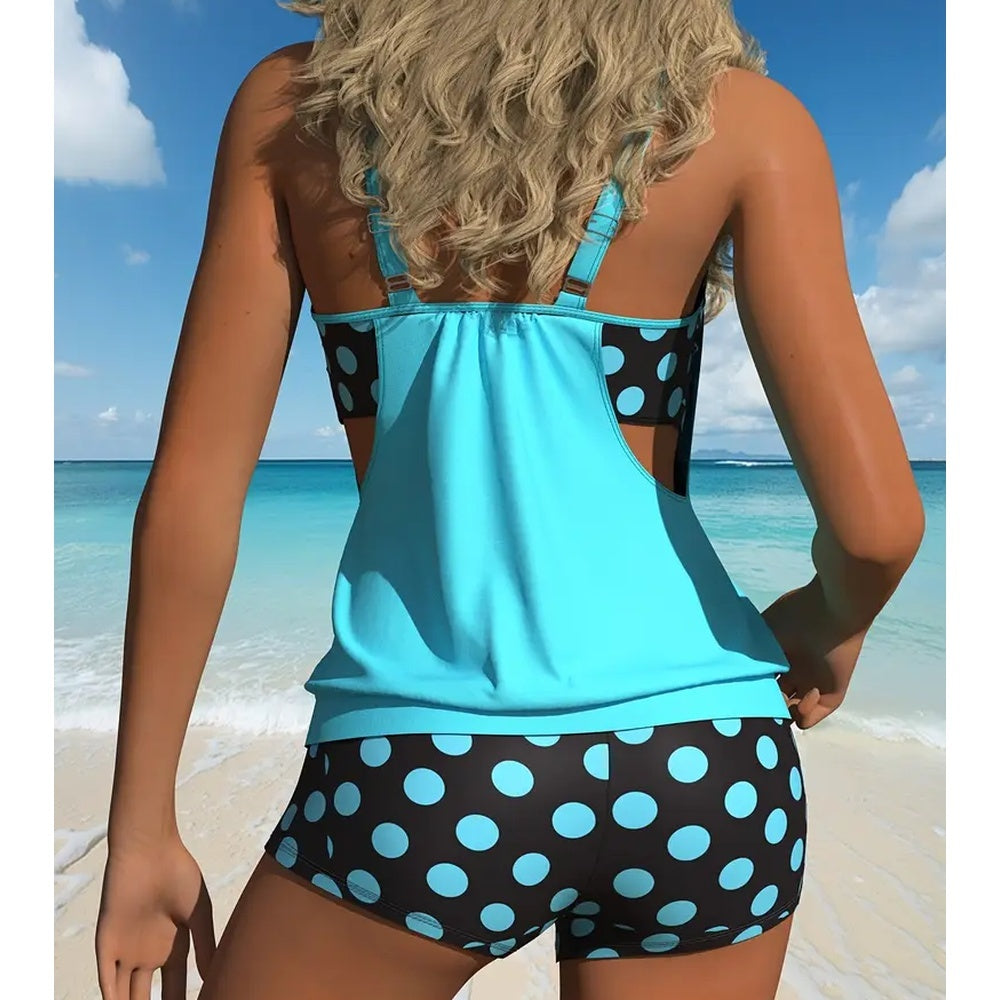 New Conservative European And American High Elasticity Belly Covering Slimming High-end Swimming Swimsuit Tankini Set