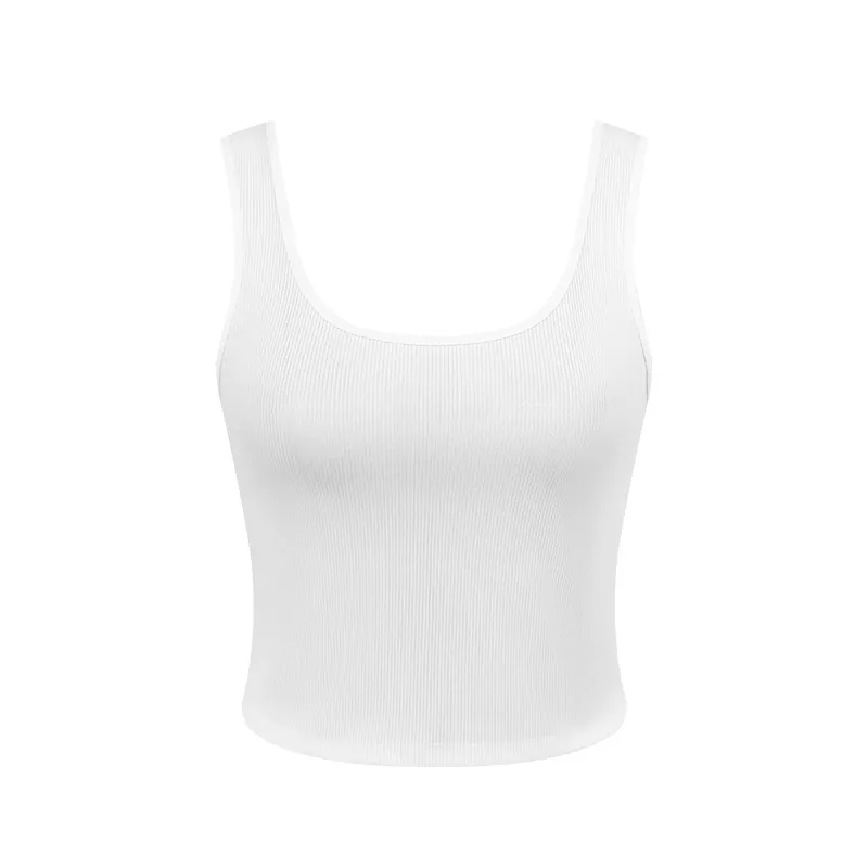 White ribbed sleeveless tank top for women wholesale women's crop tank tops by Multypros