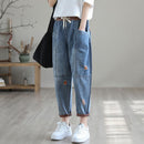 Women's Summer Fashion Ripped Ninth Jeans MultyPros