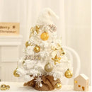 Mini Tabletop Christmas Tree - Snow Flocked with Gold Ornaments