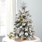 2ft Mini Tabletop Christmas Tree - Flocked Snow & Ornaments Decor