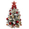 2ft Mini Christmas Tree With Light Artificial Small Tabletop Christmas Decoration With Flocked Snow, Exquisite Decor & Xmas Ornaments For Table Top For Home & Office