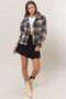 HYFVE Plaid Collared Neck Boucle Jacket With Pockets