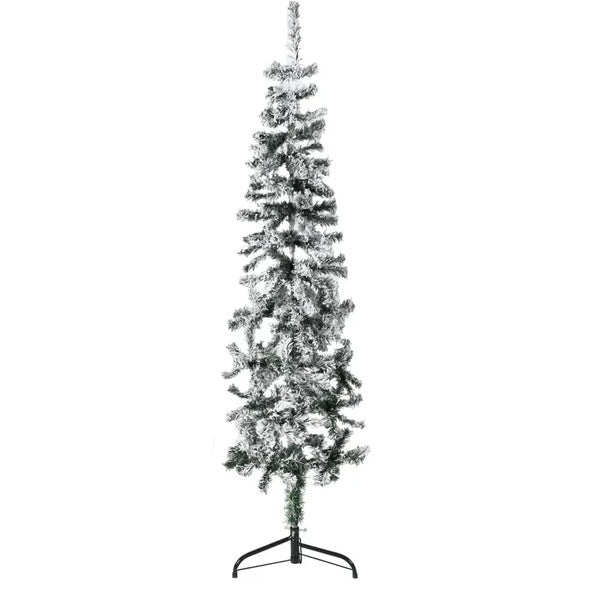 Slim Artificial Half Christmas Tree With Stand Green 5 Ft