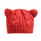 Hand Made 3D Cute Knitted Cat Ear Beanie For Winter