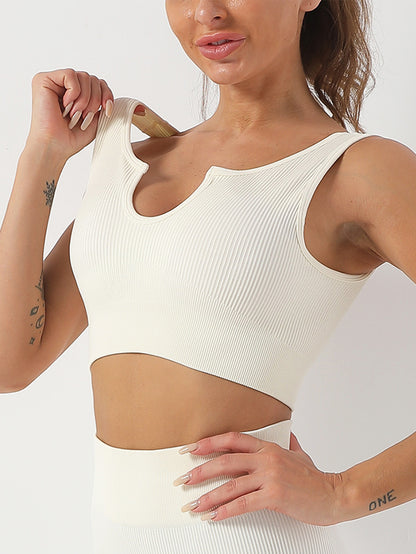 Seamless Sports Bra for Women | Ribbed Workout Crop Top
