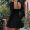 Fashion Corset Lace Long Sleeve Dress Sexy Backless Lace Up Short Dresses Women's Clothing MultyPros