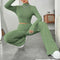 Long Sleeve Turtlenecks Wide Leg High Waist Trousers Suit MultyPros