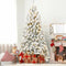 5ft Pre-lit Flocked Christmas Tree - Eco-Friendly & Fireproof