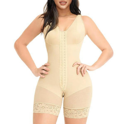 Colombian Women's Full Coverage Zipper Crotch Compression Body Shaper After Tummy Tuck And Butt Lift Surgery
