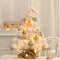 Mini Tabletop Christmas Tree - Snow Flocked with Gold Ornaments