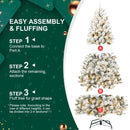 5ft Pre-lit Flocked Christmas Tree - Eco-Friendly & Fireproof