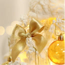 Mini Tabletop Christmas Tree - Snow Flocked with Gold Ornaments