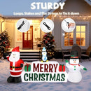 Inflatable Santa Claus And Snowman Holding Merry Christmas Sign