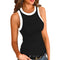 New Solid Color Printed Round Neck Vest For Women MultyPros