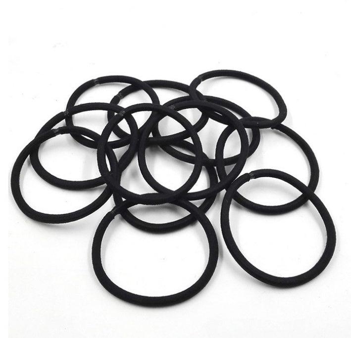 100Pcs Black Elastic Hair Bands Ponytail Holder Head Rope Ties Hats Hair Styling Kids Girl Accessories Scrunchie MultyPros