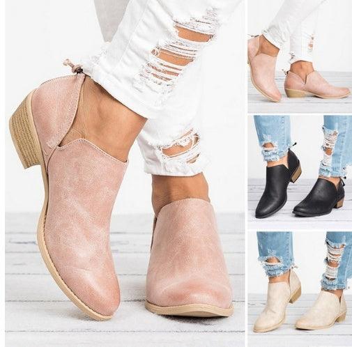 Autumn Women Shoes Retro High Heel Ankle Boots - MultyPros