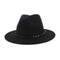 European And American Popular Woolen Top Color Matching Flat Brim Fedora Jazz Hat - MultyPros