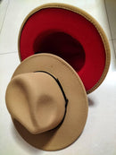 European And American Popular Woolen Top Color Matching Flat Brim Fedora Jazz Hat - MultyPros