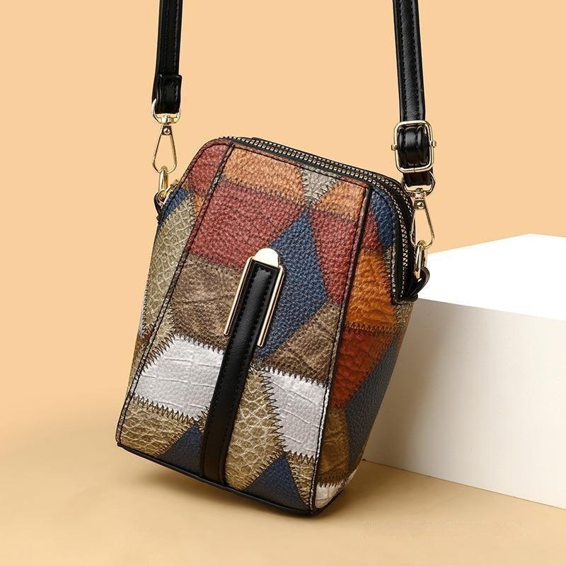 Fashion Soft Leather Stitching Shoulder Bag - MultyPros