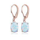 Four-claw Oval Opal Earrings European And American Ornament - MultyPros