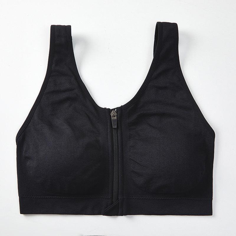 Front Zipper Sports Bra Shockproof High Strength Beauty Back - MultyPros