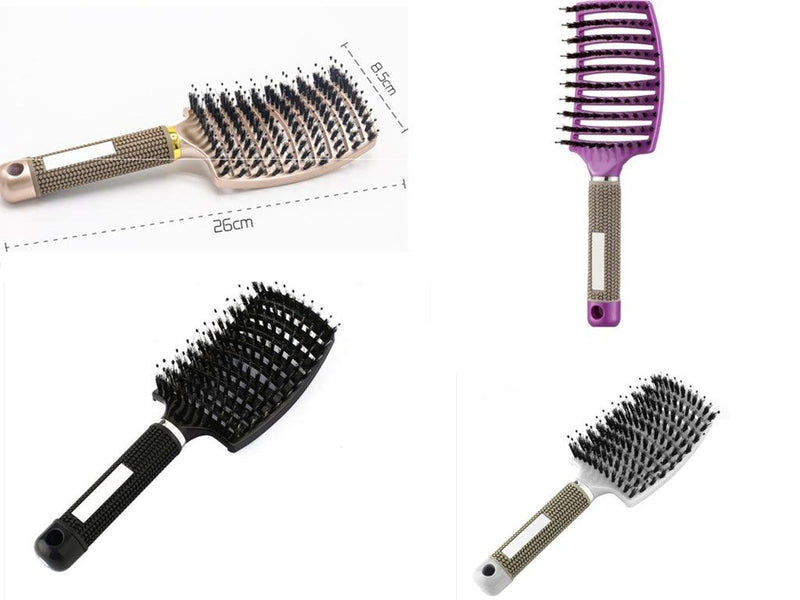 Hairbrush Anti Klit Brushy Haarborstel Women Detangler Hair Brush Bristle Nylon Scalp Massage  Teaser Hair Brush Comb - MultyPros