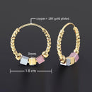 Hollow Rosette Earrings With Gold Contrast Hoops - MultyPros