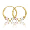 Hollow Rosette Earrings With Gold Contrast Hoops - MultyPros