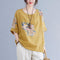 Korean Cotton Hemp Fat Mm Half Sleeve Top Summer - MultyPros