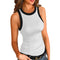 New Solid Color Printed Round Neck Vest For Women - MultyPros